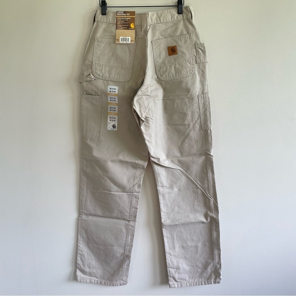 Carhartt Men's Loose Original Fit Canvas Work Dungaree Size 30x34 - Picture 5 of 5